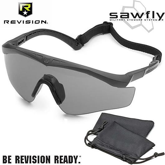 Revision ballistische Schutzbrille Sawfly Legacy MAX-Wrap Basic Kit schwarz Glasfarbe rauch-getnt