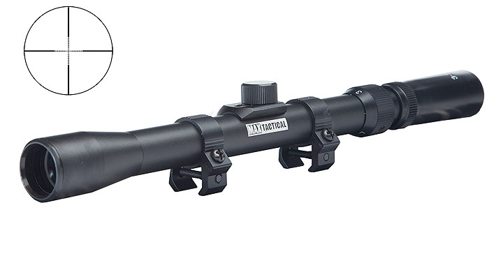 Max Tactical Zielfernrohr 3-7x20 mit Montageringe für 11 mm Schiene