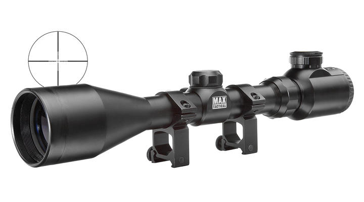 Max Tactical Zielfernrohr 3-12x42E beleuchtet inkl. Ringe fr 22 mm Schiene