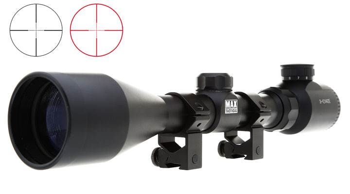 Max Tactical Zielfernrohr 3-12x42E beleuchtet inkl. Ringe fr 11 mm Schiene