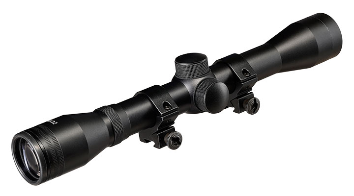 Max Tactical Zielfernrohr 4x32 Mil-Dot inkl. 11 mm Ringe schwarz Bild 2