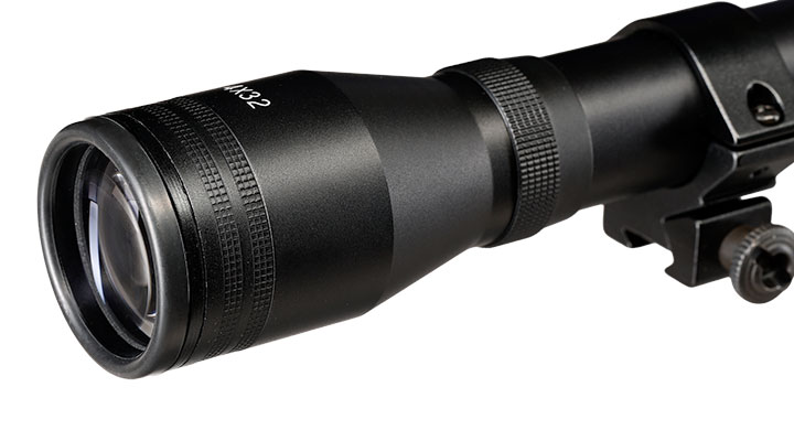 Max Tactical Zielfernrohr 4x32 Mil-Dot inkl. 11 mm Ringe schwarz Bild 7