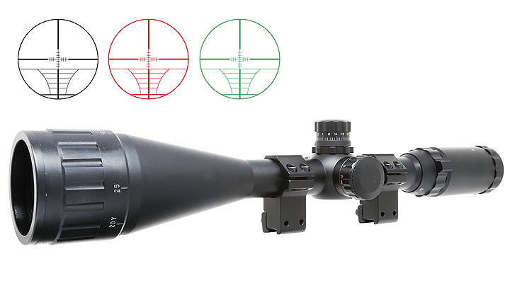 Max Tactical Zielfernrohr 4-16x50 AOE beleuchtet inkl. Ringe für 11 mm Schiene
