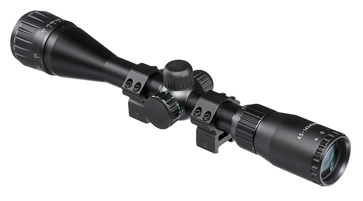 Max Tactical Zielfernrohr 4,5-14x40 AOE beleuchtet inkl. 20 - 22mm Halteringe schwarz Bild 1