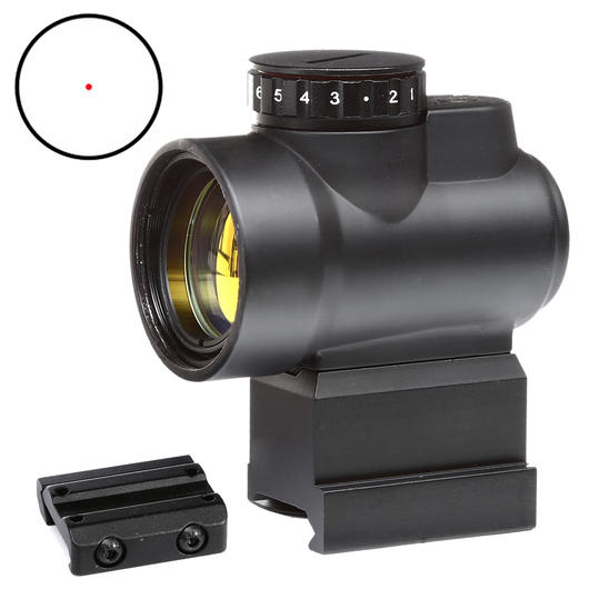 Aim-O Micro Red Dot Leuchtpunktzielgert schwarz inkl. Low-Mount AO 5087-BK