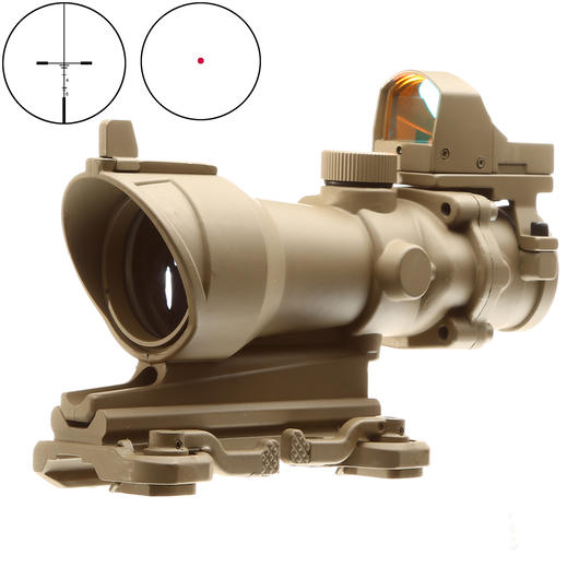 Aim-O TA01 Style Scope 4x32 QD-Mount mit Mini RedDot Visier tan 5316-DE