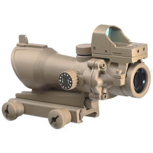 Aim-O TA01 Style Scope 4x32 beleuchtet mit Mini Red Dot Tan AO 5320-DE Bild 2