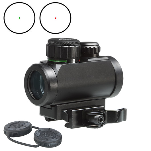 UTG 2.6 CQB Micro ITA Red- / Green-Single-Dot Leuchtpunktzielgert inkl. 20-22mm QD-Halterung schwarz