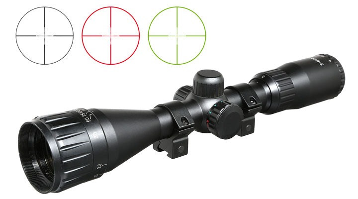 Max Tactical Premium Zielfernrohr 3-9x40 RGB-beleuchtet mit Montageringe fr 11 mm Schiene schwarz