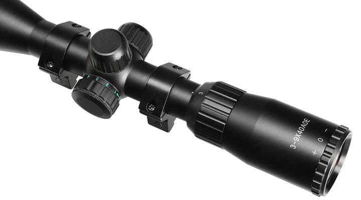 Max Tactical Premium Zielfernrohr 3-9x40 RGB-beleuchtet mit Montageringe fr 11 mm Schiene schwarz Bild 5