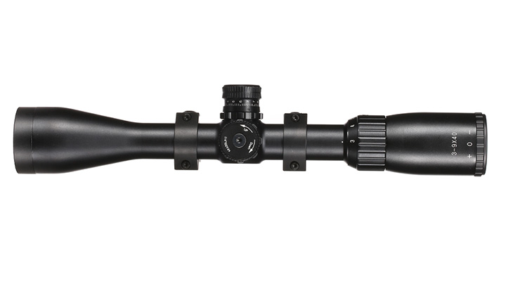 Max Tactical Zero Lock Zielfernrohr 3-9x40 mit Montageringe fr 11 mm Schiene schwarz Bild 5