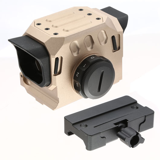 Aim-O E-Style Red-Dot Holosight m. 20-22mm Halterung tan AO 6004-DE