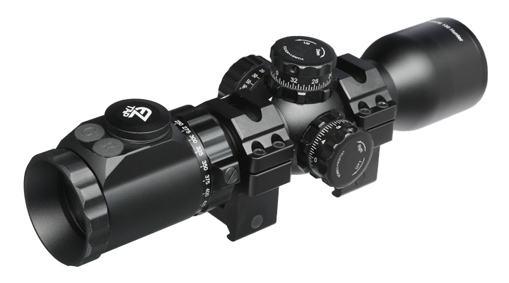 UTG OP3 EZ-Tap 1.5-6x36 Armbrust Zielfernrohr beleuchtet / 130 Hunter / 36 Colors inkl. 20-22mm Ringe schwarz Bild 1