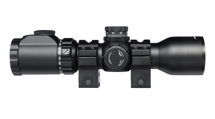 UTG OP3 EZ-Tap 1.5-6x36 Armbrust Zielfernrohr beleuchtet / 130 Hunter / 36 Colors inkl. 20-22mm Ringe schwarz Bild 3