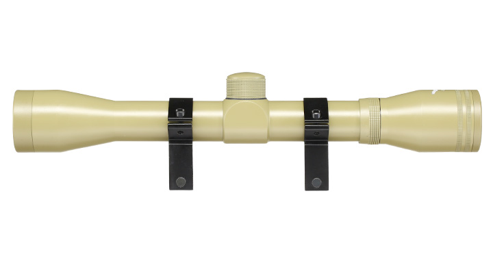 JS-Tactical 4x32mm Standard Zielfernrohr inkl. 20 - 22mm Halteringe Desert Tan Bild 2