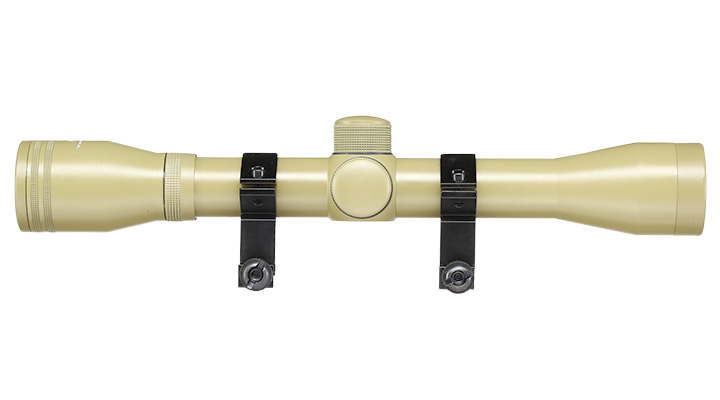 JS-Tactical 4x32mm Standard Zielfernrohr inkl. 20 - 22mm Halteringe Desert Tan Bild 3