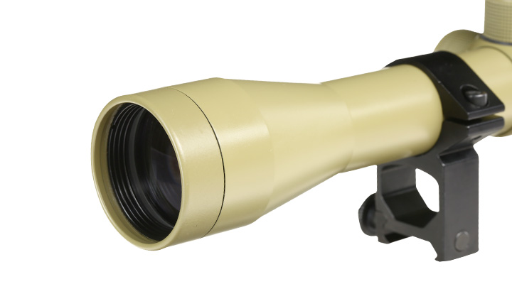 JS-Tactical 4x32mm Standard Zielfernrohr inkl. 20 - 22mm Halteringe Desert Tan Bild 5