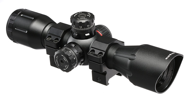 UTG 4x32 Crossbow Zielfernrohr mit Pro 5-Step Absehen inkl. 21mm QD-Ringe schwarz Bild 6