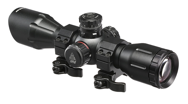 UTG 4x32 Crossbow Zielfernrohr mit Pro 5-Step Absehen inkl. 21mm QD-Ringe schwarz Bild 7
