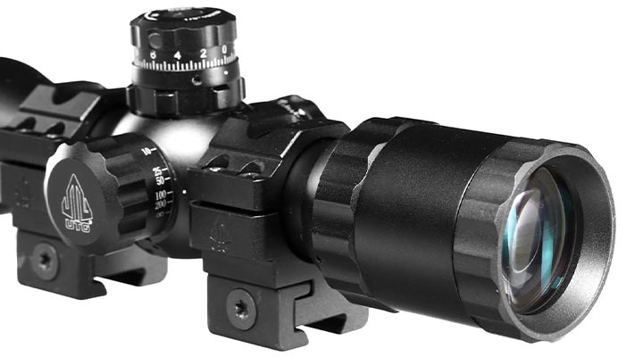 UTG 3-9x32 Bug Buster Zielfernrohr Side AO / Mil-Dot inkl. 11mm Dovetail Ringe schwarz Bild 8