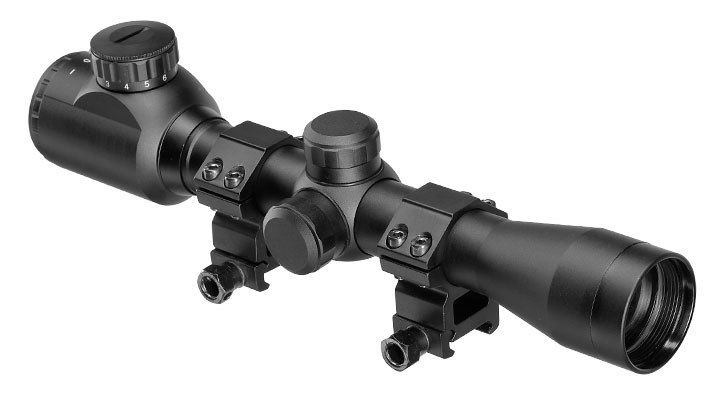 Nuprol Optics 4x32IR Mil-Dot Zielfernrohr beleuchtet inkl. 20-22mm / 11mm Ringe schwarz