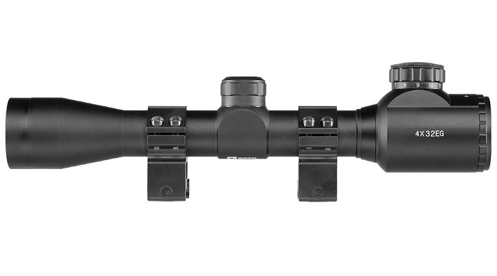 Nuprol Optics 4x32IR Mil-Dot Zielfernrohr beleuchtet inkl. 20-22mm / 11mm Ringe schwarz Bild 4