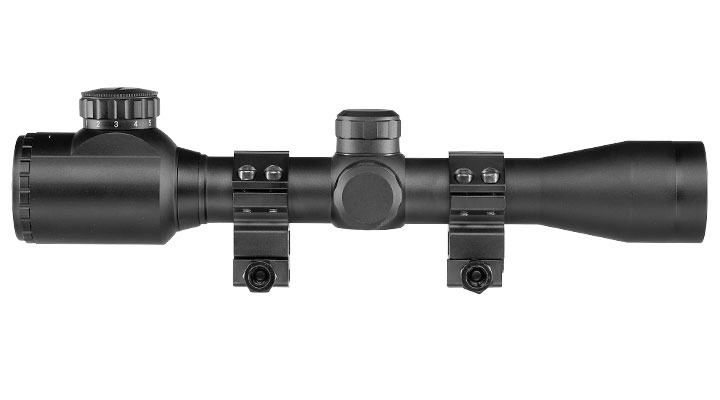 Nuprol Optics 4x32IR Mil-Dot Zielfernrohr beleuchtet inkl. 20-22mm / 11mm Ringe schwarz Bild 5
