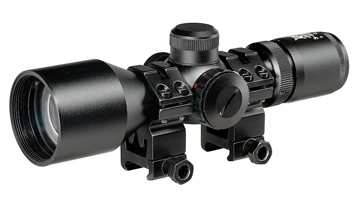 Delta Armory 3-9x40 Mil-Dot kompakt Zielfernrohr beleuchtet inkl. 20 - 22 mm Ringe schwarz