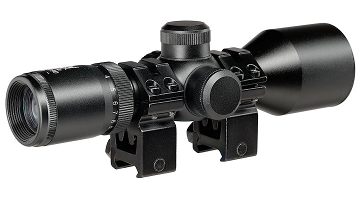 Delta Armory 3-9x40 Mil-Dot kompakt Zielfernrohr beleuchtet inkl. 20 - 22 mm Ringe schwarz Bild 2