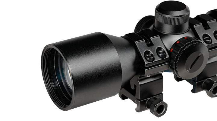 Delta Armory 3-9x40 Mil-Dot kompakt Zielfernrohr beleuchtet inkl. 20 - 22 mm Ringe schwarz Bild 8