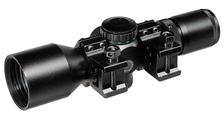 Delta Armory 3-9x40 Mil-Dot kompakt Zielfernrohr beleuchtet inkl. 20 - 22 mm Ringe schwarz Bild 9