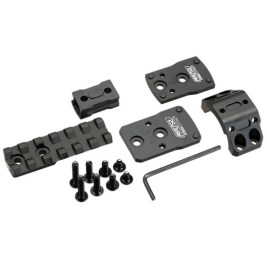 ASG / Strike Systems CNC 6061 Aluminium AOMS-01 Dual-Optik Halterung f. 30 mm Zielfernrohre schwarz Bild 1