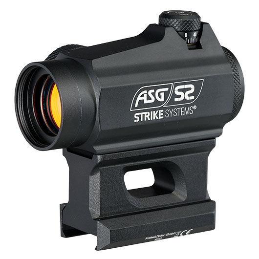 ASG / Strike Systems RDATS-01 Red-Dot mit 3 MOA Dot Absehen inkl. 20 - 22 mm Low u. High Mount schwarz