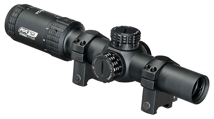 ASG / Strike Systems 1-6x24 LMTS-01 LPVO kompakt Zielfernrohr beleuchtet inkl. 20 - 22 mm Ringe schwarz Bild 1