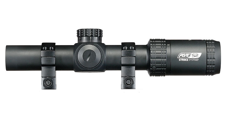 ASG / Strike Systems 1-6x24 LMTS-01 LPVO kompakt Zielfernrohr beleuchtet inkl. 20 - 22 mm Ringe schwarz Bild 4