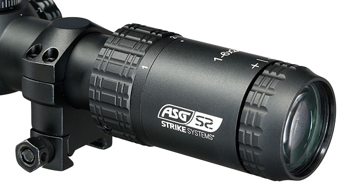 ASG / Strike Systems 1-6x24 LMTS-01 LPVO kompakt Zielfernrohr beleuchtet inkl. 20 - 22 mm Ringe schwarz Bild 8