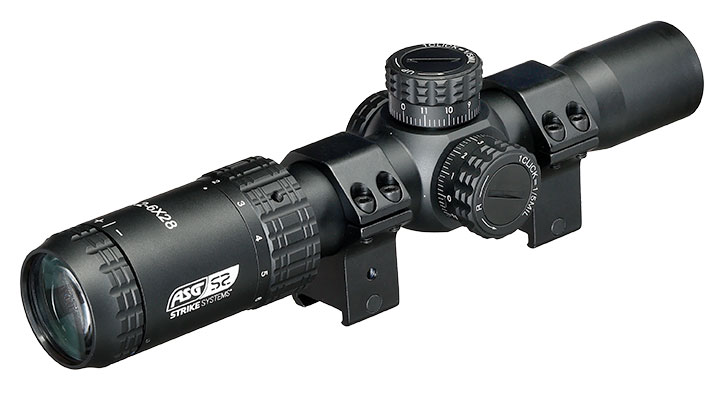 ASG / Strike Systems 1.2-6x28 LMTS-02 LPVO kompakt Zielfernrohr beleuchtet inkl. 20 - 22 mm Ringe schwarz Bild 3