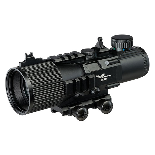 JS-Tactical 5x50mm Tac-Scope Zielfernrohr beleuchtet inkl. 20 - 22 mm Halterung schwarz