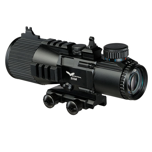 JS-Tactical 5x50mm Tac-Scope Zielfernrohr beleuchtet inkl. 20 - 22 mm Halterung schwarz Bild 1