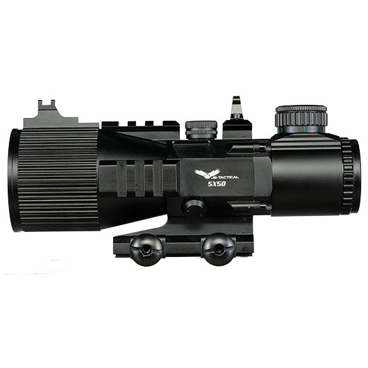 JS-Tactical 5x50mm Tac-Scope Zielfernrohr beleuchtet inkl. 20 - 22 mm Halterung schwarz Bild 2