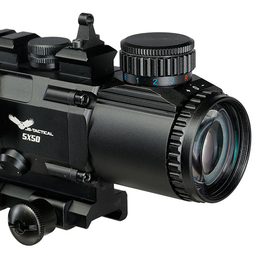 JS-Tactical 5x50mm Tac-Scope Zielfernrohr beleuchtet inkl. 20 - 22 mm Halterung schwarz Bild 9