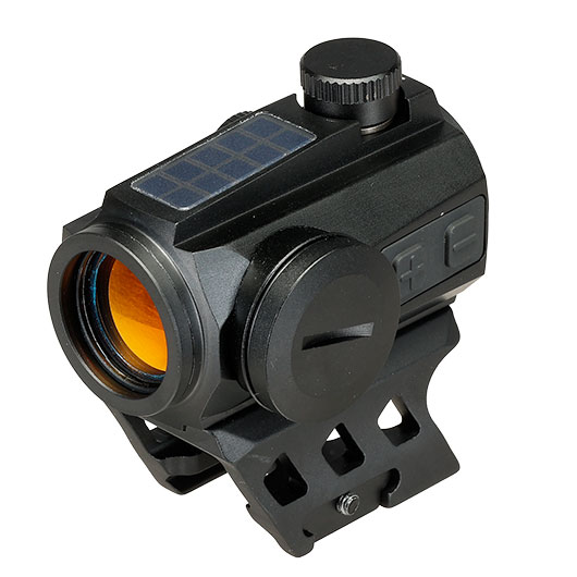 JS-Tactical R5T Red-Dot Solar Back-Up Sight inkl. 20 - 22 mm Halterung / Scope Riser schwarz Bild 2