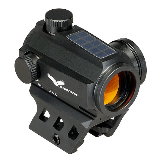 JS-Tactical R5T Red-Dot Solar Back-Up Sight inkl. 20 - 22 mm Halterung / Scope Riser schwarz Bild 5