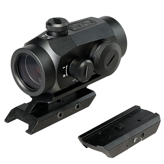 JS-Tactical R6 Red-Dot Sight inkl. 20 - 22 mm Halterung / Scope Riser schwarz