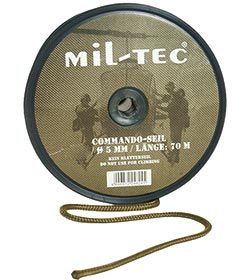 Mil-Tec Commando-Seil coyote 5 mm, 70 mtr.