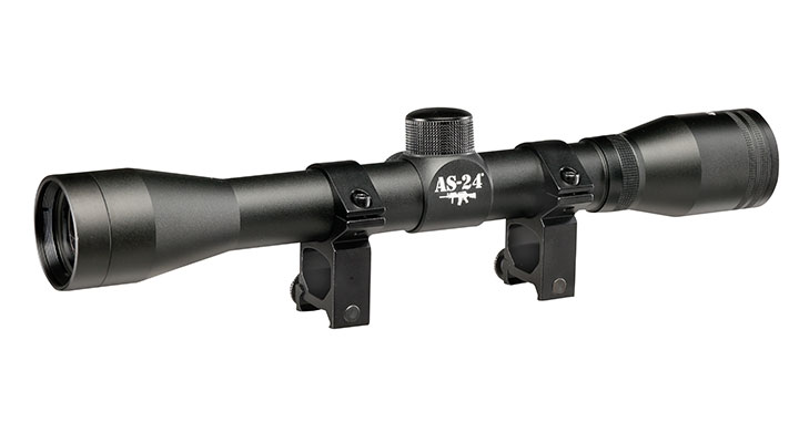 AS-24 Zielfernrohr 4x32 für 22 mm Schiene, inkl. Halteringe