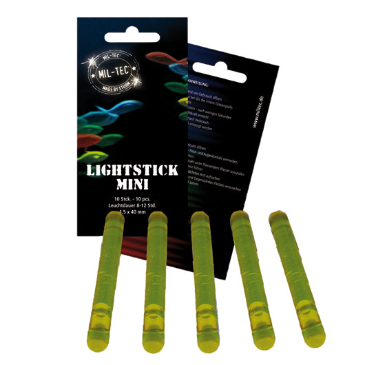 Mini Leuchtstbe 10erPack gelb