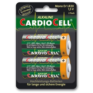 Cardiocell LR20 Mono Batterien D 2 Stück