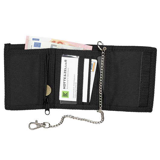 Mil-Tec Geldbrse mit Sicherheitskette schwarz Bild 2