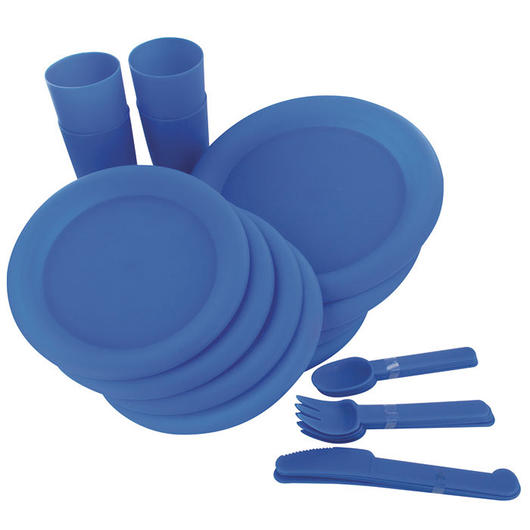 Highlander Campinggeschirr Picknick Set 24 Teile blau